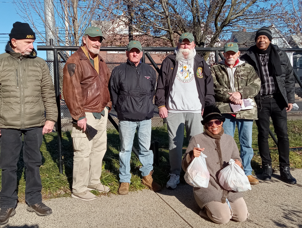 West Haven Vietnam Veterans deliver 100 Turkeys and fixings to fellow veterans and their families at the West Haven Veterans Hospital Errera VA Clinic in West Haven